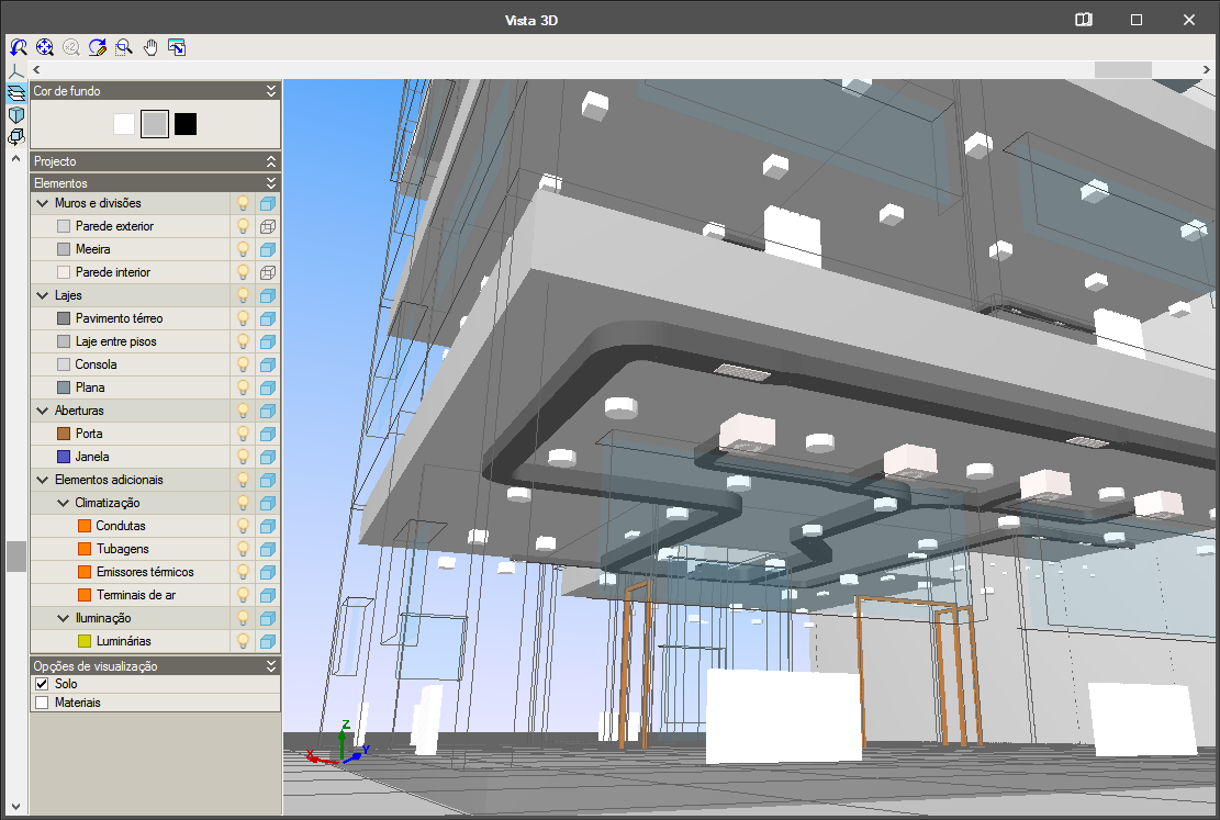 IFC Builder. Novas cores e texturas da vista 3D.