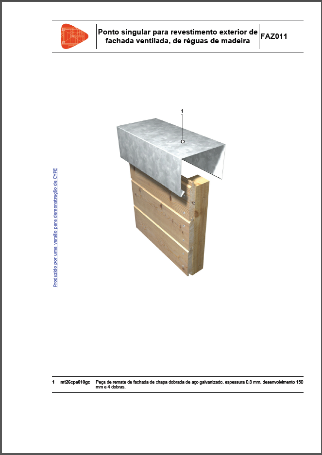 Pormenores construtivos. Revestimento exterior de fachada ventilada, de réguas ou ripas de madeira